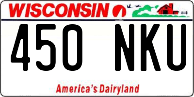 WI license plate 450NKU
