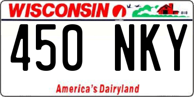 WI license plate 450NKY