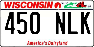 WI license plate 450NLK