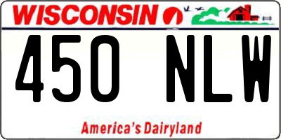 WI license plate 450NLW