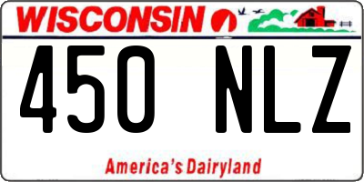 WI license plate 450NLZ
