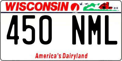 WI license plate 450NML