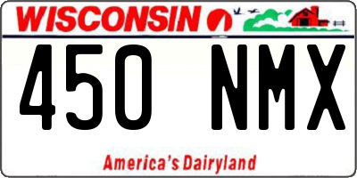 WI license plate 450NMX