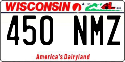 WI license plate 450NMZ