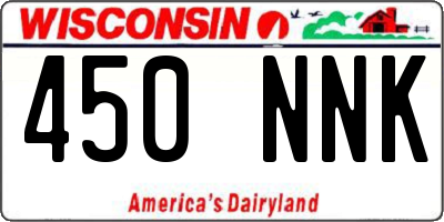 WI license plate 450NNK