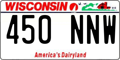 WI license plate 450NNW