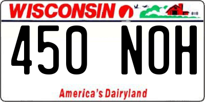 WI license plate 450NOH