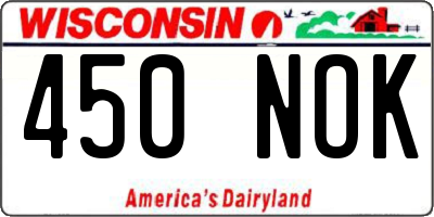 WI license plate 450NOK