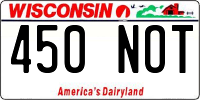 WI license plate 450NOT
