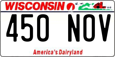 WI license plate 450NOV