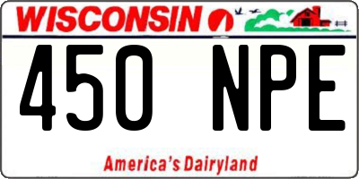 WI license plate 450NPE