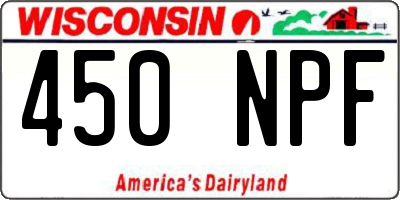 WI license plate 450NPF