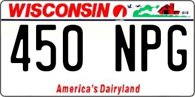 WI license plate 450NPG