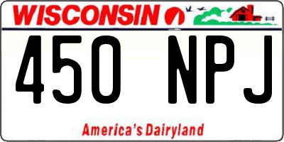 WI license plate 450NPJ
