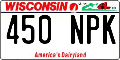 WI license plate 450NPK