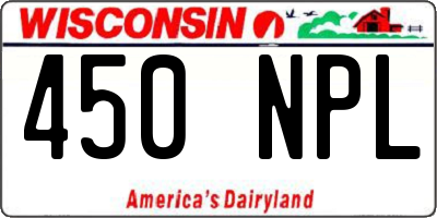 WI license plate 450NPL