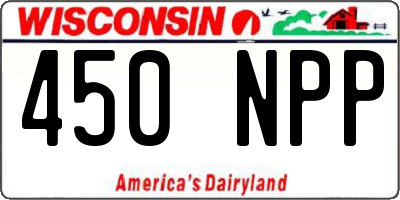 WI license plate 450NPP