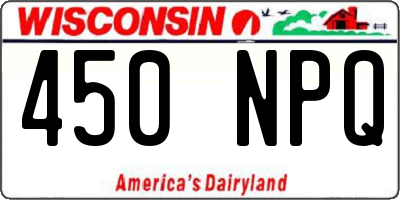 WI license plate 450NPQ
