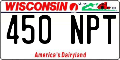 WI license plate 450NPT
