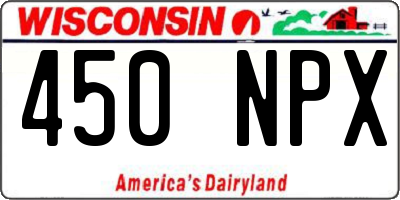WI license plate 450NPX