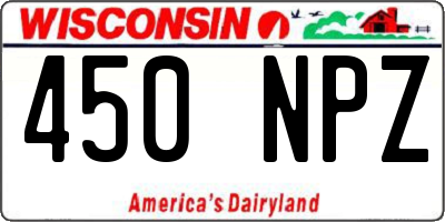 WI license plate 450NPZ
