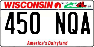 WI license plate 450NQA