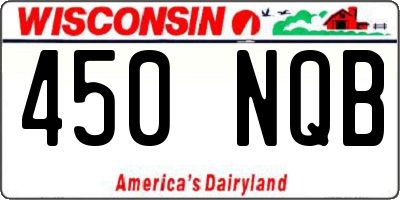 WI license plate 450NQB
