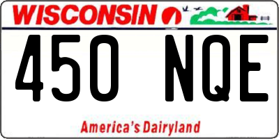 WI license plate 450NQE