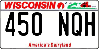 WI license plate 450NQH