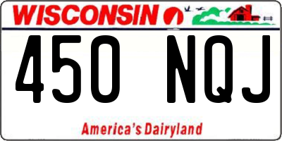 WI license plate 450NQJ