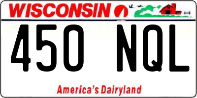 WI license plate 450NQL