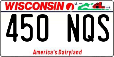 WI license plate 450NQS