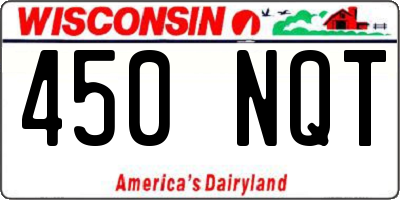 WI license plate 450NQT