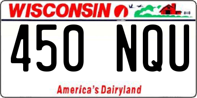 WI license plate 450NQU