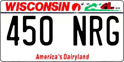 WI license plate 450NRG