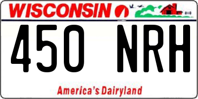 WI license plate 450NRH