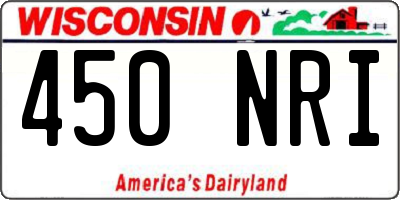 WI license plate 450NRI