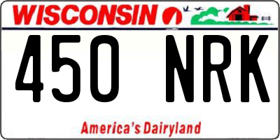WI license plate 450NRK
