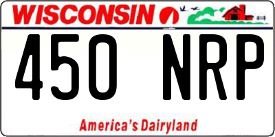 WI license plate 450NRP
