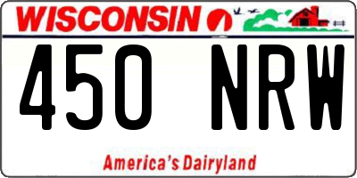 WI license plate 450NRW