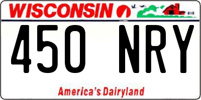 WI license plate 450NRY