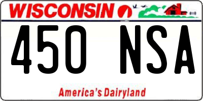 WI license plate 450NSA