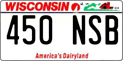 WI license plate 450NSB