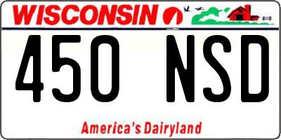WI license plate 450NSD