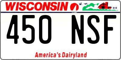 WI license plate 450NSF