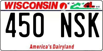 WI license plate 450NSK