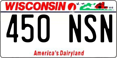 WI license plate 450NSN