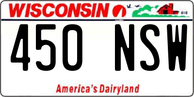 WI license plate 450NSW