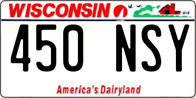 WI license plate 450NSY