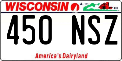 WI license plate 450NSZ